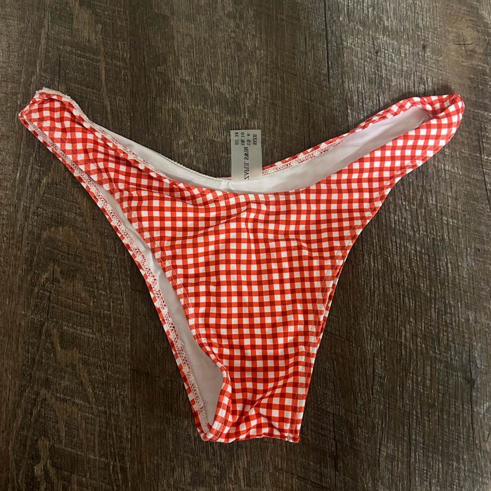 Red checkered bikini bottom